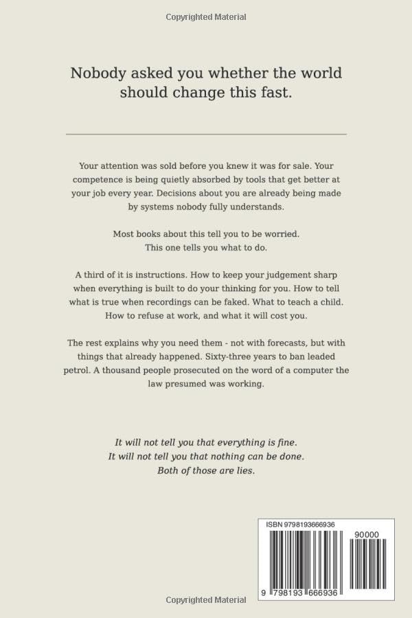 Back cover of the book, showing the description text